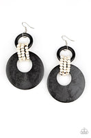 Paparazzi Beach Day Drama Black Earrings