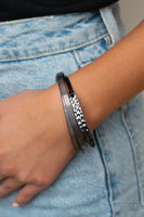 Paparazzi High-Strung Style Black Bracelet