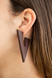 Paparazzi Boardroom Bravado Brown Earrings