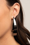 Paparazzi Underestimated Edge Black Earrings