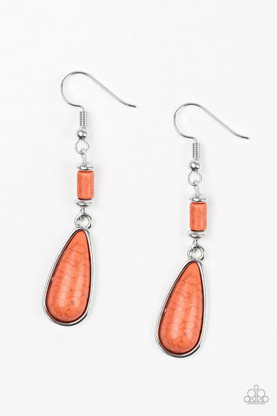 Paparazzi Courageously Canyon Orange Earrings