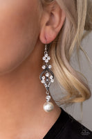 Paparazzi Elegantly Extravagant White Earrings