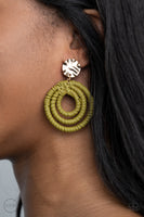 Paparazzi Whimsically Wicker Green Earrings