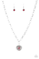 Paparazzi No Love Lost Red Necklace