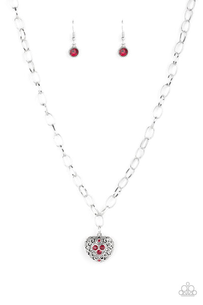 Paparazzi No Love Lost Red Necklace