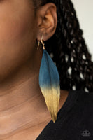 Paparazzi Fleek Feathers Blue Earrings