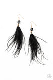 Paparazzi Feathered Flamboyance Gold Earrings