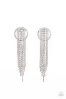 Paparazzi Dazzle by Default White-Earrings - Life of The Party