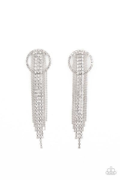 Paparazzi Dazzle by Default White-Earrings - Life of The Party