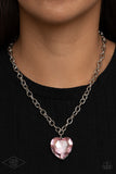 Paparazzi Flirtatiously Flashy - Pink Necklace