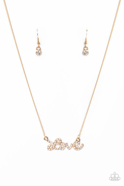 Paparazzi Head Over Heels In Love Gold Necklace