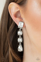 Paparazzi Make A-LIST White Earrings