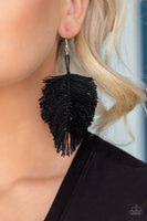 Paparazzi Hanging by a Thread Black Earrings