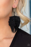 Paparazzi Hanging by a Thread Black Earrings