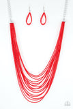 Paparazzi Peacefully Pacific Necklace - Red - ChiTown Chick Bling Boutique 