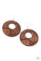 Paparazzi Galapagos Garden Party Brown Earrings