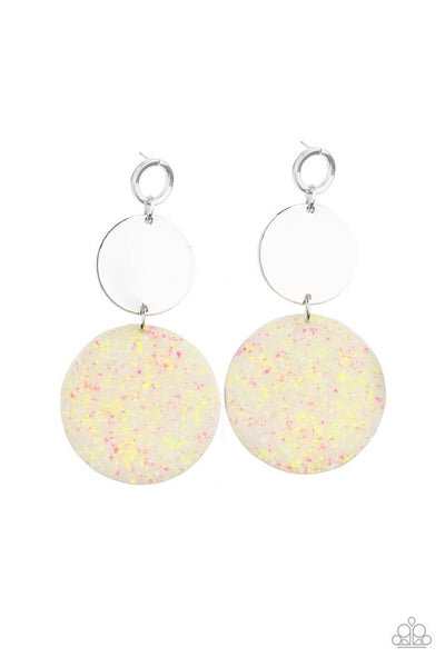 Paparazzi Beach Day Glow Yellow Earrings