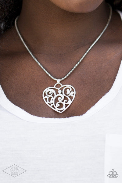 Paparazzi FILIGREE Your Heart With Love Silver Necklace