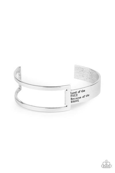 Paparazzi America The BRAVE Silver Bracelet