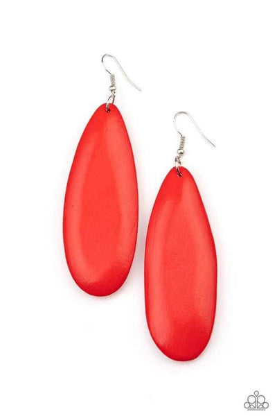 Paparazzi Tropical Ferry Red-Earrings