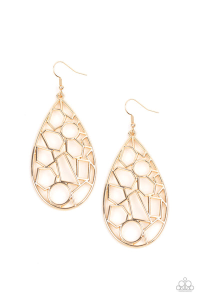 Paparazzi Reshaped Radiance Gold Earrings