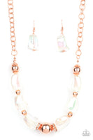 Paparazzi Iridescently Ice Queen Copper Necklace