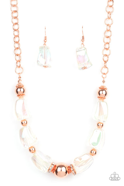 Paparazzi Iridescently Ice Queen Copper Necklace