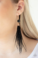 Paparazzi Feathered Flamboyance Gold Earrings