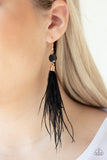 Paparazzi Feathered Flamboyance Gold Earrings