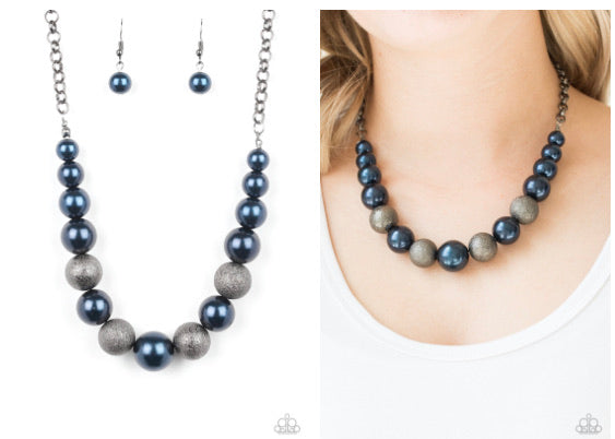 Paparazzi Color Me CEO - Humble Hustle - Blue Necklace & Bracelet Blue Set