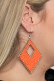 Paparazzi Woven Wanderer Orange Earrings