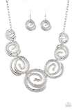 Paparazzi Statement Swirl Silver Necklaces