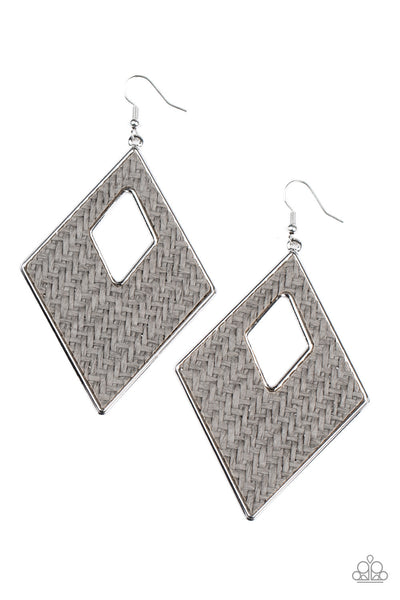 Paparazzi Woven Wanderer Silver Earrings