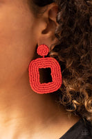 Paparazzi Beaded Bella Red Earrings