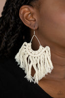 Paparazzi Wanna Piece Of MACRAME? White Earrings