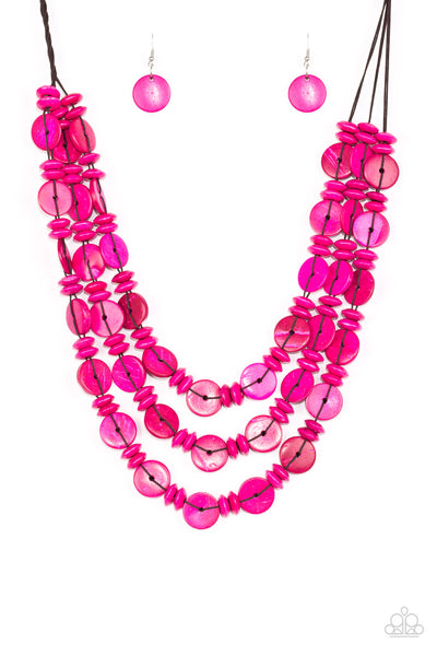 Paparazzi Barbados Bopper Pink Necklace