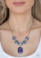 Paparazzi Million Dollar Moment Multi Iridescent/Oil Spill Necklace Set (Blue)