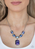 Paparazzi Million Dollar Moment Multi Iridescent/Oil Spill Necklace Set (Blue)