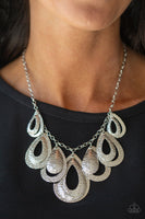 Paparazzi Teardrop Tempest Silver Necklace