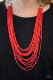 Paparazzi Peacefully Pacific Necklace - Red - ChiTown Chick Bling Boutique 