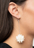 Paparazzi Swing Big -White Earrings - Life Of The Party