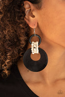 Paparazzi Beach Day Drama Black Earrings