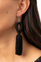 Paparazzi Tassels and Tiaras Black Earrings