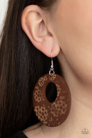 Paparazzi Galapagos Garden Party Brown Earrings