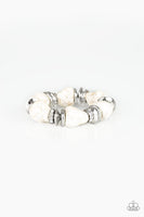 Paparazzi Stone Age Stunner White Bracelet