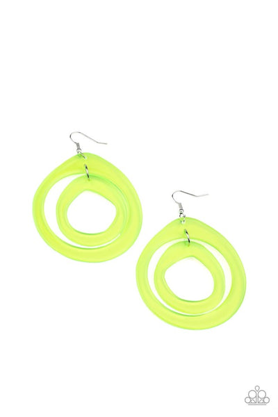 Paparazzi Show Your True NEONS Yellow Earrings