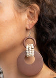 Paparazzi Beach Day Drama Brown Earrings