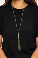 Paparazzi Hold My Tassel Green Necklace