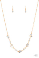 Paparazzi Social GLISTENING - Gold & Gorgeously Glistening - Gold Necklace and Bracelet Set