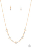 Paparazzi Social GLISTENING - Gold & Gorgeously Glistening - Gold Necklace and Bracelet Set